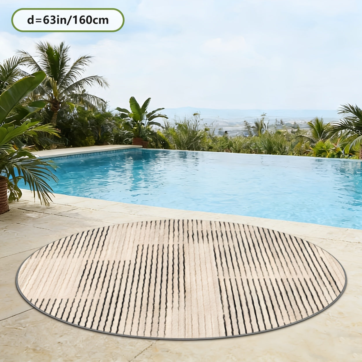 Outdoor Rugs, Outdoor Decorative Mat, Anti-slip Mat, Camping Pad, Foldable and Easy to Carry, Suitable for Patios, Living Rooms, Gardens, Swimming Pools, Beaches, Campers, Picnics, Camping Decorations, Easy to Clean and Machine Washable., 2D Flat