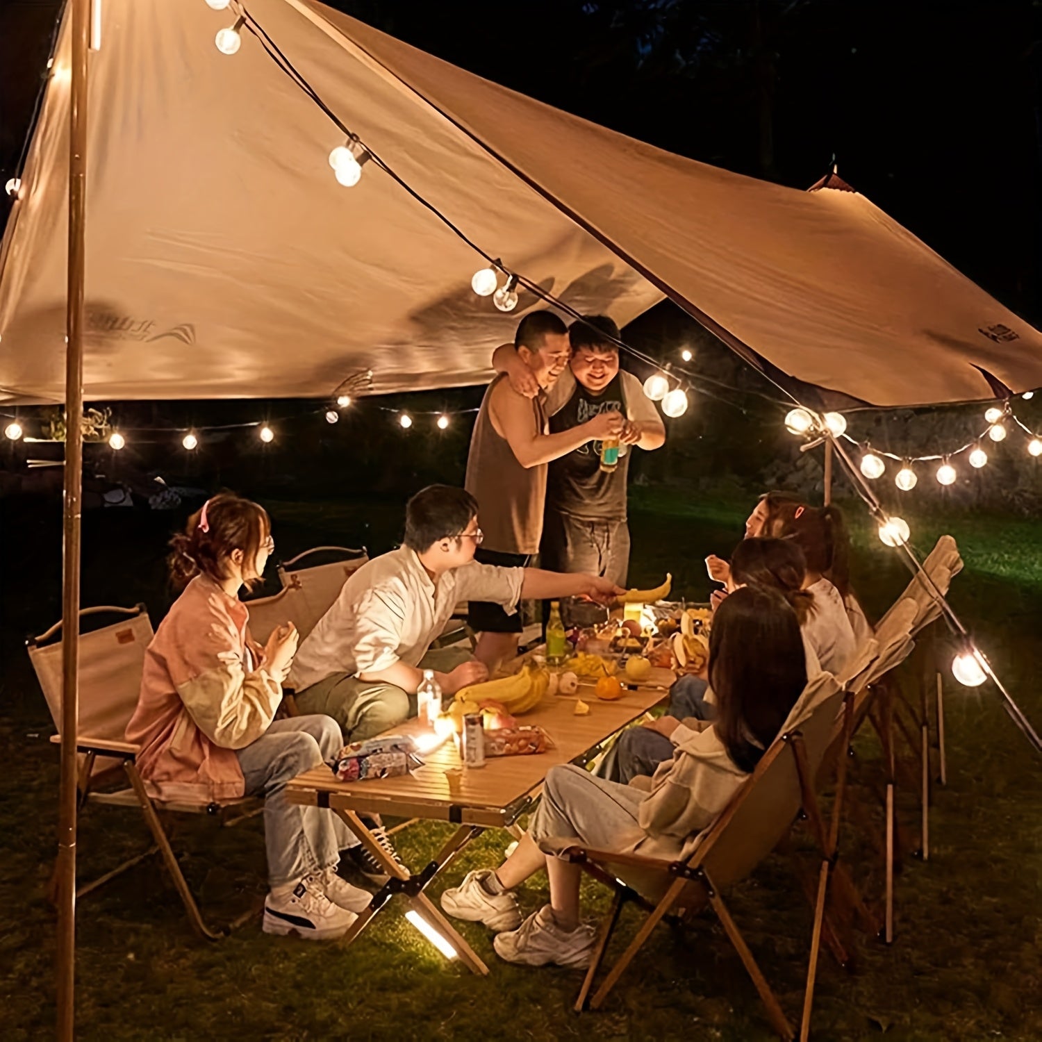 Outdoor Camping Foldable Table And Chairs 5pcs Set, Multifunctional Foldable Portable Tableware, 1 Dining Table And 4 Folding Chairs, Suitable for Indoor And Outdoor Use, Suitable for Exploration, Hiking, Mountaineering, Fishing, Backyard, Coffee