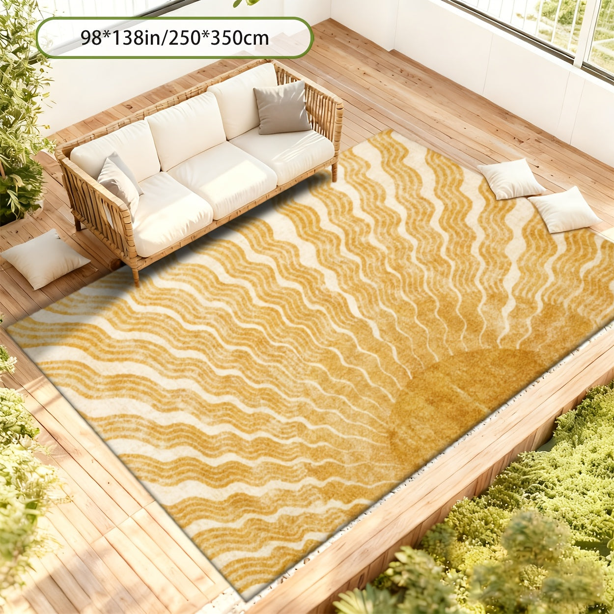 Outdoor decorative Mat, anti-slip mat, camping pad, foldable and easy to carry, suitable for patios, living rooms, gardens, swimming pools, beaches, campers, picnics, camping decorations, easy to clean and machine washable.