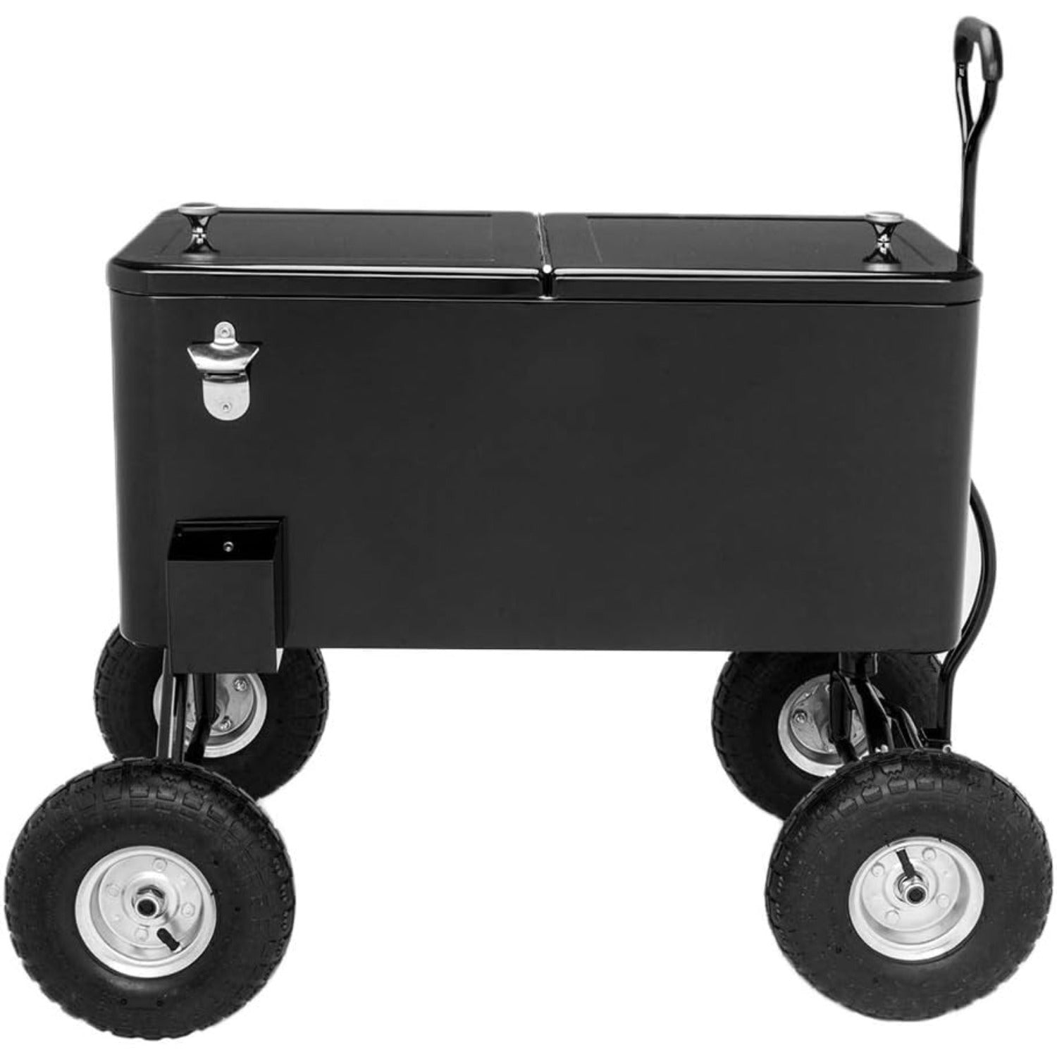 80QT Heavy-Duty Metal Wagon Cooler with Pull Handle & 10\