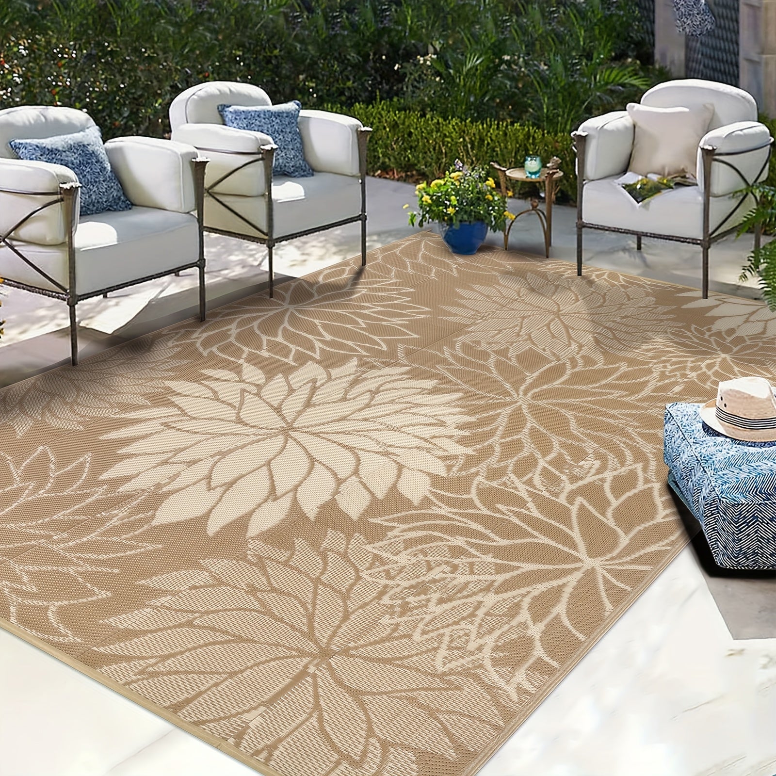 Outdoor Mat, Reversible Plastic Straw Patio Camping Mat, Indoor Outdoor RV Mat Mat for Deck, Camper, Porch, Balcony, Backyard, Picnic