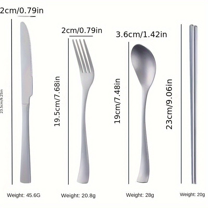 4pcs Pure Titanium Outdoor Tableware Set - Portable Camping Spoons, Forks, Chopsticks with Storage Box, Polished Finish for Hiking, Picnics, and Camping Trips, Camping Accessories