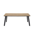 Outdoor Folding Dining Table for 4-6 Steel Frame with Umbrella Hole for Patio Garden Backyard Deck Poolside Yellow