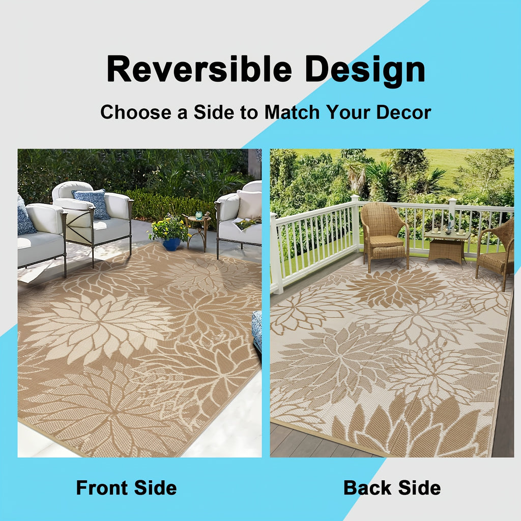 Outdoor Mat, Reversible Plastic Straw Patio Camping Mat, Indoor Outdoor RV Mat Mat for Deck, Camper, Porch, Balcony, Backyard, Picnic