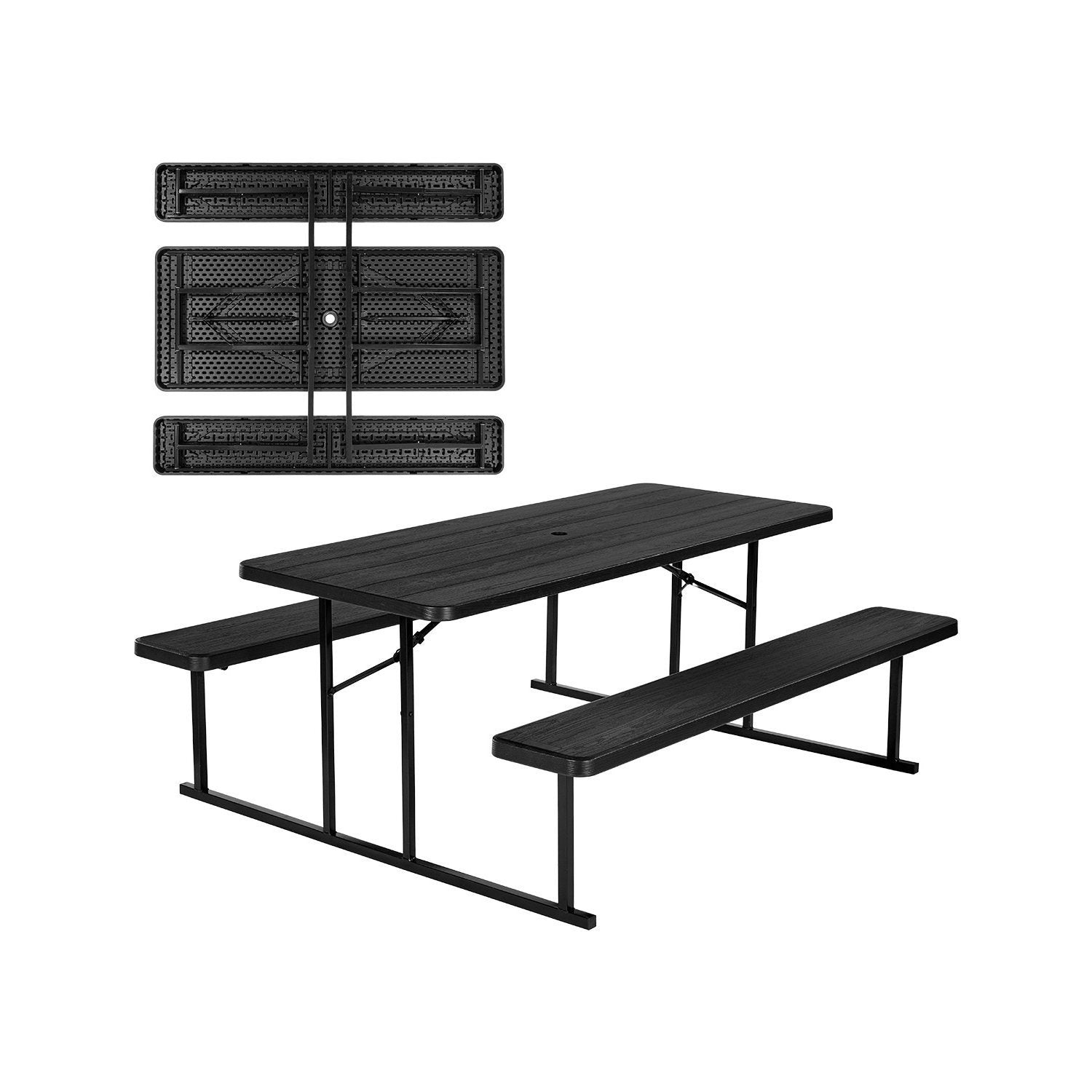 VEVOR Picnic Table Foldable Steel Camping Table Chair Garden Indoor Outdoor