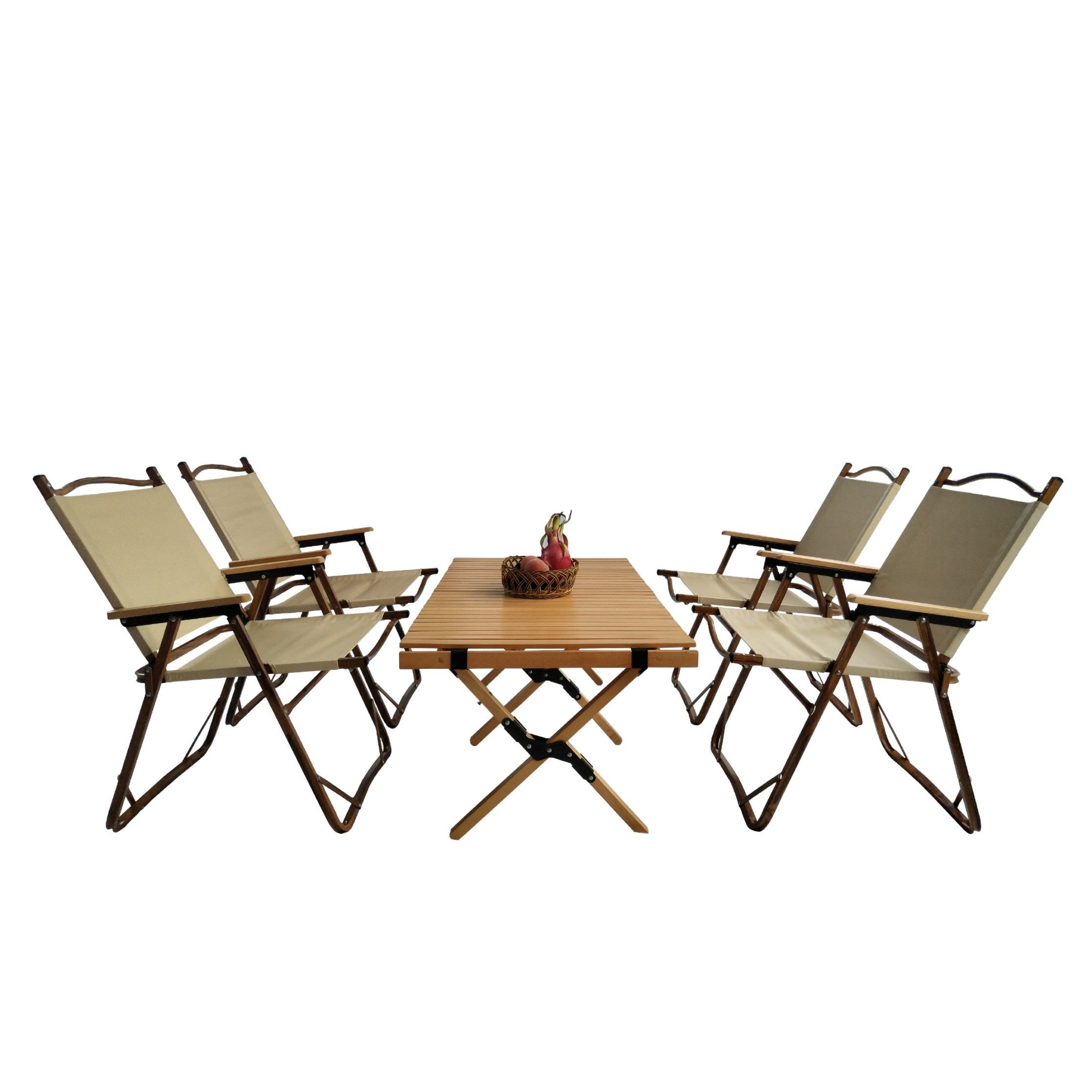 Outdoor Camping Foldable Table And Chairs 5pcs Set, Multifunctional Foldable Portable Tableware, 1 Dining Table And 4 Folding Chairs, Suitable for Indoor And Outdoor Use, Suitable for Exploration, Hiking, Mountaineering, Fishing, Backyard, Coffee