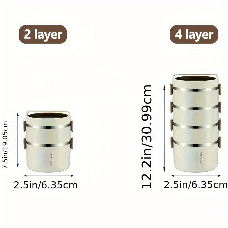 304 Stainless Steel Portable Multi-layer Insulated Lunch Box Lunch Box with Insulated Lunch Bag, Pp Food Box, Tableware, School Camping Work, Etc. Can Be Used