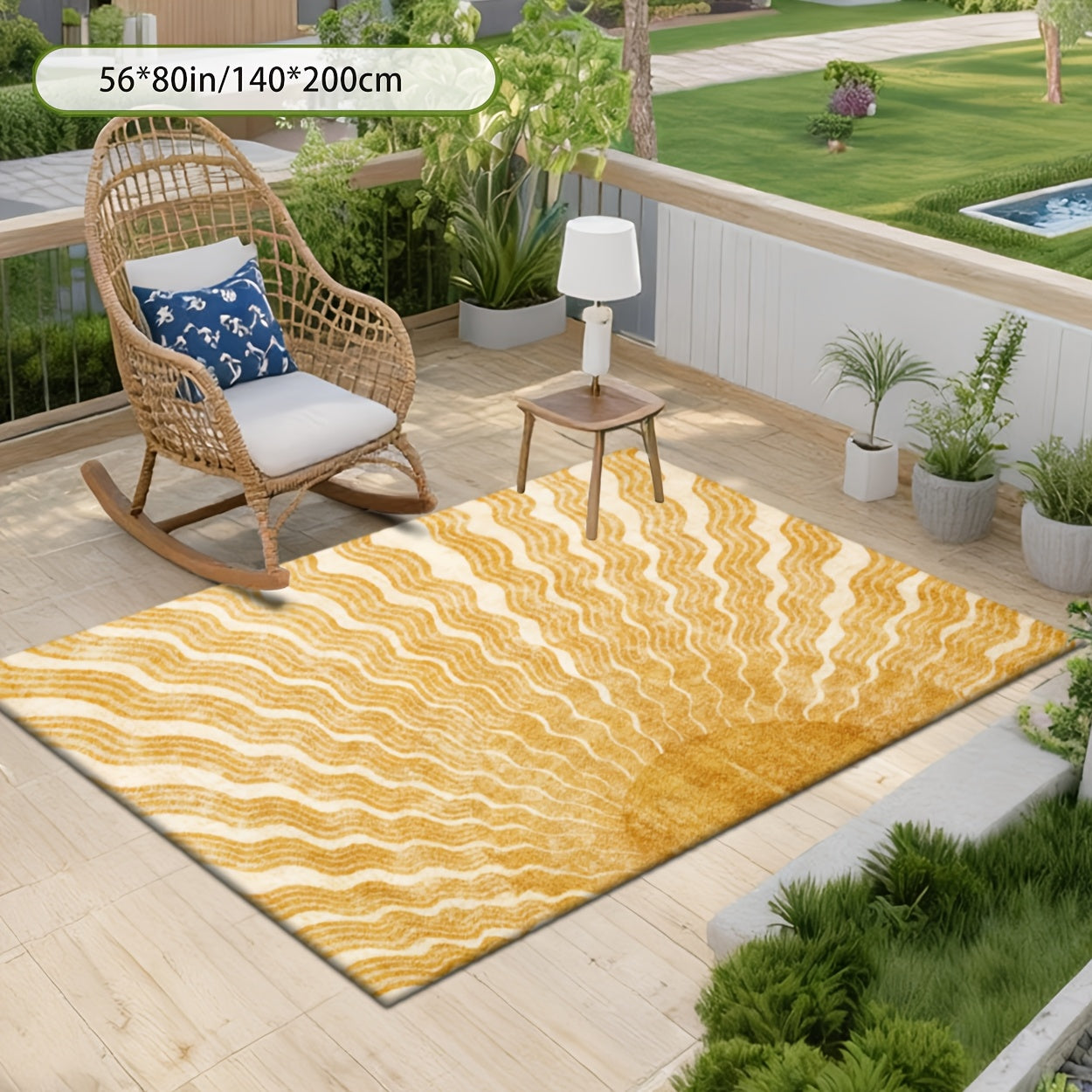 Outdoor decorative Mat, anti-slip mat, camping pad, foldable and easy to carry, suitable for patios, living rooms, gardens, swimming pools, beaches, campers, picnics, camping decorations, easy to clean and machine washable.