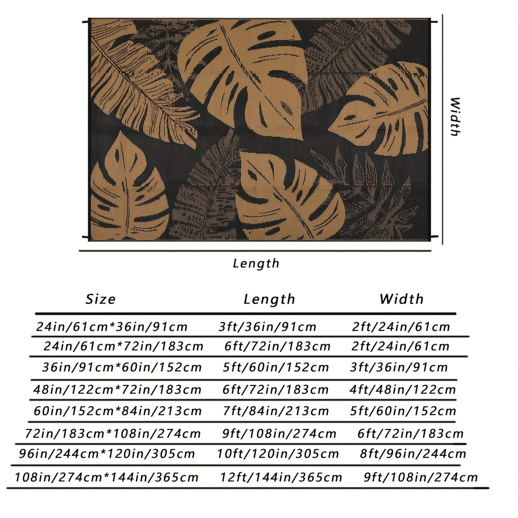 Washable Outdoor Modern Print Area Mat Easy to Clean Thin Bordered Floor Mat Throw Mat for Camping Patio RV Camping Beach Deck Picnic Backyard Camping