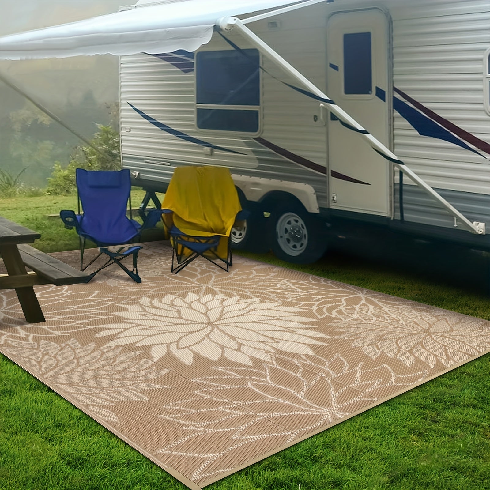 Outdoor Mat, Reversible Plastic Straw Patio Camping Mat, Indoor Outdoor RV Mat Mat for Deck, Camper, Porch, Balcony, Backyard, Picnic