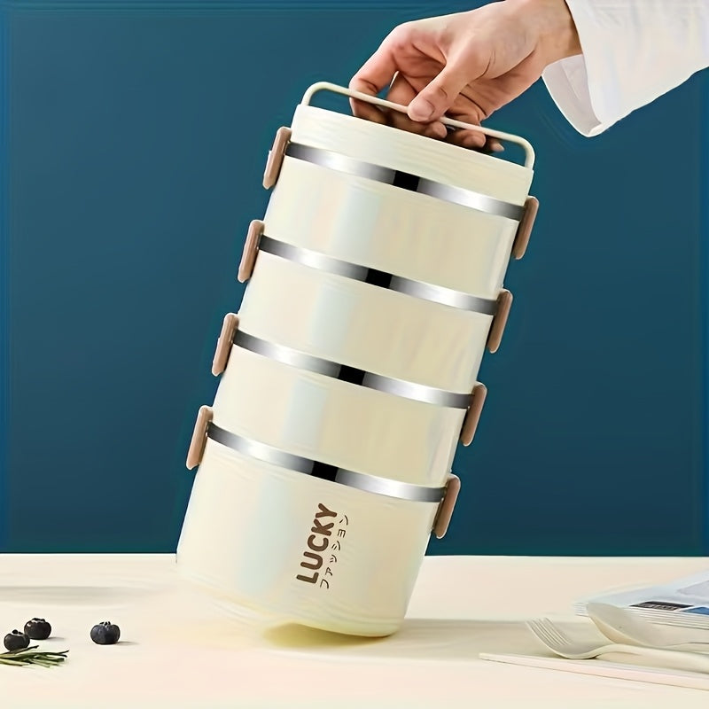 304 Stainless Steel Portable Multi-layer Insulated Lunch Box Lunch Box with Insulated Lunch Bag, Pp Food Box, Tableware, School Camping Work, Etc. Can Be Used