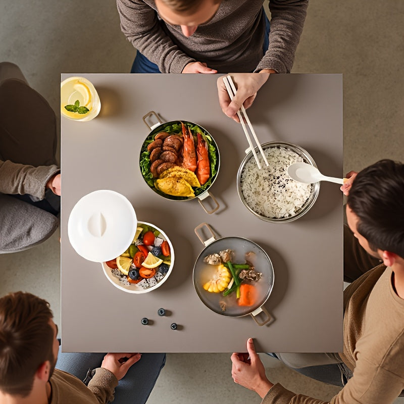 304 Stainless Steel Portable Multi-layer Insulated Lunch Box Lunch Box with Insulated Lunch Bag, Pp Food Box, Tableware, School Camping Work, Etc. Can Be Used