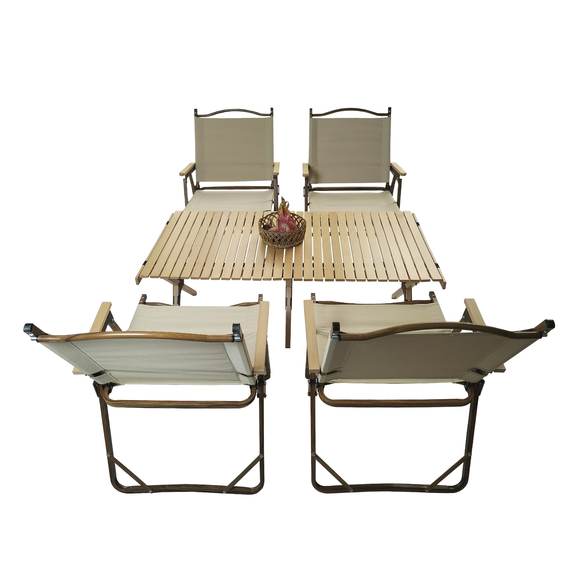 Outdoor Camping Foldable Table And Chairs 5pcs Set, Multifunctional Foldable Portable Tableware, 1 Dining Table And 4 Folding Chairs, Suitable for Indoor And Outdoor Use, Suitable for Exploration, Hiking, Mountaineering, Fishing, Backyard, Coffee