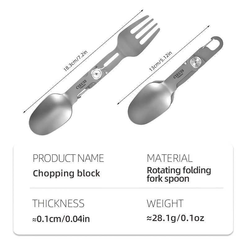 Pure Titanium Outdoor Tableware Camping Titanium Tableware Chopsticks and Spoon Snow Bowl Set Foldable Portable Travel Fork and Spoon