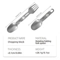 Pure Titanium Outdoor Tableware Camping Titanium Tableware Chopsticks and Spoon Snow Bowl Set Foldable Portable Travel Fork and Spoon