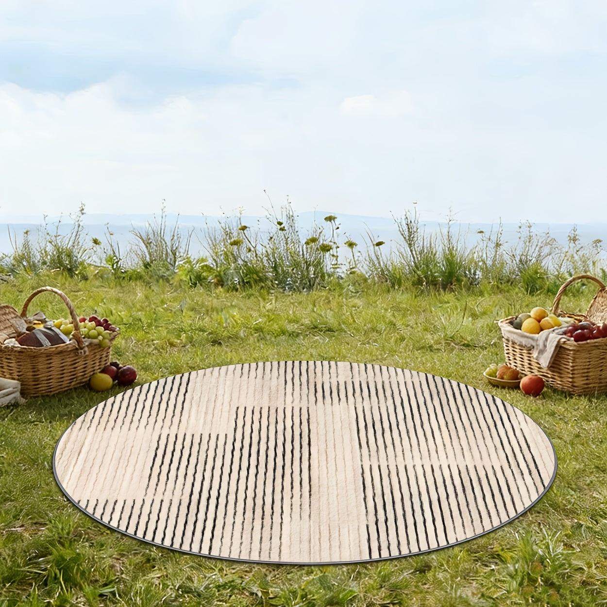 Outdoor Rugs, Outdoor Decorative Mat, Anti-slip Mat, Camping Pad, Foldable and Easy to Carry, Suitable for Patios, Living Rooms, Gardens, Swimming Pools, Beaches, Campers, Picnics, Camping Decorations, Easy to Clean and Machine Washable., 2D Flat