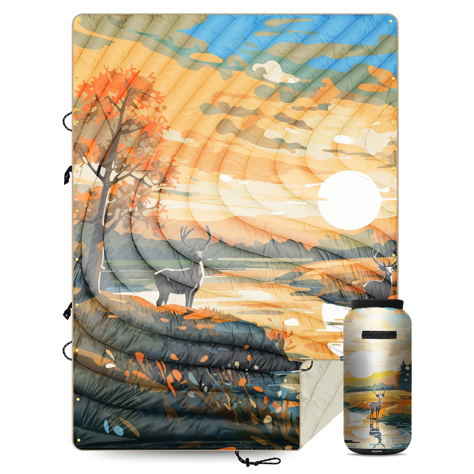 Hotkoko Outdoor Sleeping Bag Blanket, E Cape, Picnic Mat. Wind, Water, Stain And Splash, Anti-animal Hair, Lightweight Portable, Fluffy Camping Super Warm Hammock Top Blanket, Suitable For Travel Picnic Beach Party Cold Weather Use.