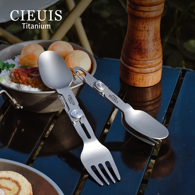 Pure Titanium Outdoor Tableware Camping Titanium Tableware Chopsticks and Spoon Snow Bowl Set Foldable Portable Travel Fork and Spoon
